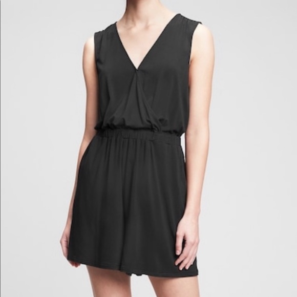 GAP Factory - Wrap-Front Romper - Black - Picture 1 of 3